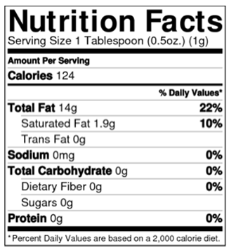 Love That Olive Olive Oils nutritional information